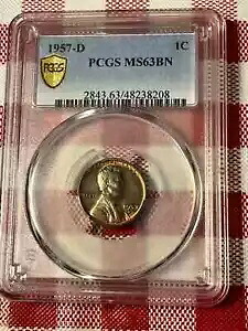 1957-D 1C ペニーは PCGS によってグレーディングされました