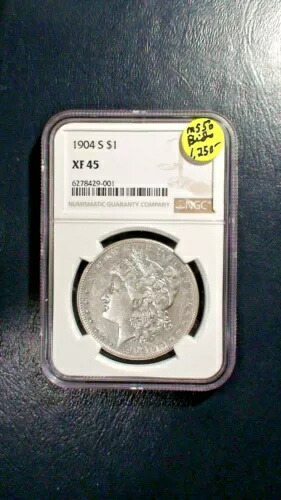 1904 S モーガン ドル NGC XF45 流通良好な日付の 1 ドル コインを価格で販売します!