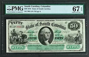 NQC シリアル番号 755 - 1872 $50 サウスカロライナ州 SGU 67 EPQ