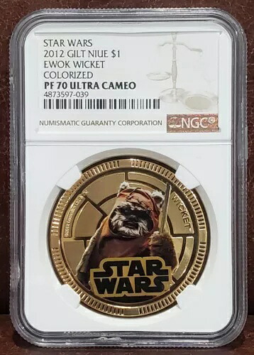 2012 スターウォーズ NGC PF 70 NIUE ギルト $1 「EWOK WICKET」 カラー化 / ウルトラカメオ