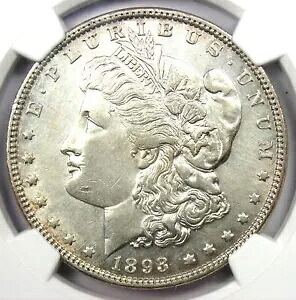 1893 モーガン シルバー ダラー $1 コイン - 認定 NGC AU 詳細 - 珍しい日付!｜WORLD RESOURCE【KING店】