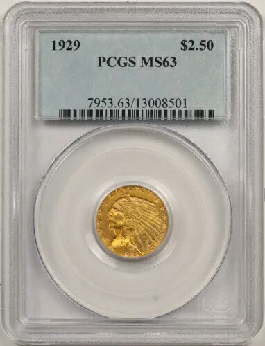 1929 $2.5 PCGS MS 63 インディアン ヘッド ゴールド クォーター イーグル｜WORLD RESOURCE【KING店】 294,030円