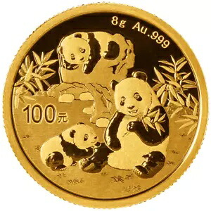 ゴールド コイン 中国パンダ 2025 - 地金コイン - 8 gr BU-