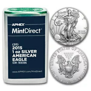 2015 1 オンス アメリカン シルバー イーグルス (20 コイン MintDirect? チューブ)