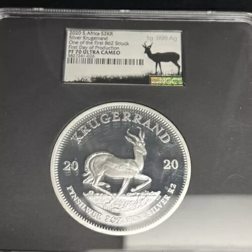 2020 2 オンス 最初の 862 Struck SOUTH AFRICA 2 クルーガーランド NGC PF70 シルバーの 1 つ