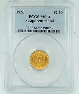 1926 PCGS MS64 1500 周年記念 $2.5 ゴールド記念品