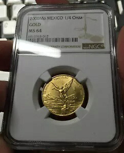 2000 月 メキシコ 1/4 オンザ ゴールド リベルタ UNC コイン NGC MS64 キー日付 292,050円