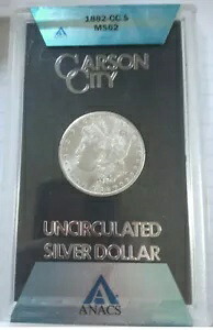 ??1882-CC ??GSA宝庫 ??モルガンシルバー1ドルコイン ??ANACS MS-62??