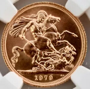 1979 ゴールド ソブリン エリザベス NGC MS63 イギリス