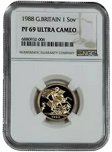 1988年 イギリス ゴールド プルーフ ソブリン 0.2354オンス コイン NGC PF 69 UC｜WORLD RESOURCE【KING店】 318,285円