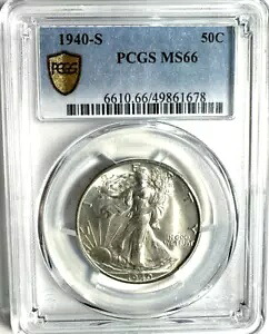 1940-S ウォーキング リバティ ハーフダラー PCGS MS-66