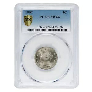 1902 5c リバティ V ニッケル PCGS MS66 ブルーラベル｜WORLD RESOURCE【KING店】