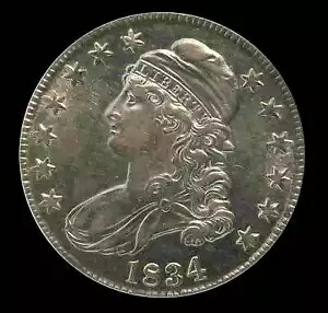1834-P キャップド バスト ハーフ ダラー (AU 55-PCGS) 大きな日付、小さな文字｜WORLD RESOURCE【KING店】