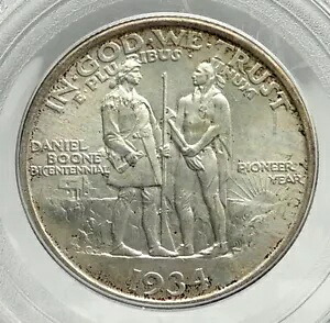 1934 ダニエル ブーン 200 回記念米国シルバー ハーフダラー コイン PCGS MS i76424