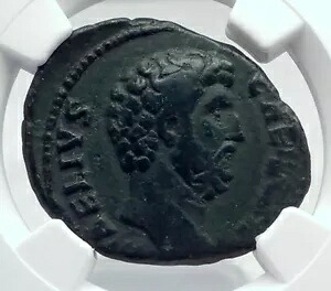 AELIUS ハドリアヌス帝のローマ カエサル 本物の古代 137AD コイン SPES NGC i81450｜WORLD RESOURCE【KING店】