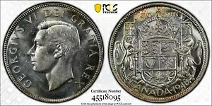 カナダ、1948 年ジョージ 6 世、50 セント、ND 50 セント。 PCGS MS 64。37,784 ミント。｜WORLD RESOURCE【KING店】