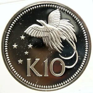 1975 パプア ニューギニア ラージ エキゾチック バード プルーフ シルバー 10 キナ コイン NGC i99679｜WORLD RESOURCE【KING店】