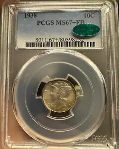 1938 MS67+FB CAC PCGS マーキュリー ダイム ハイグレード レジストリ品質｜WORLD RESOURCE【KING店】