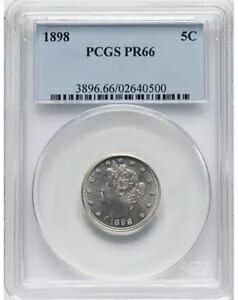 1898 5C リバティ ニッケル PCGS PR66