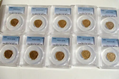 1878 $5 - ゴールド 5 ドル ハーフ イーグル - PCGS AU 58 - 希少!価格はコインあたりです｜WORLD RESOURCE【KING店】