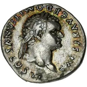 西暦 79 年 古代ローマ帝国 - ドミティアヌス帝 - デナリウス銀貨