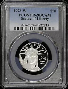 1998 W $50 1/2 オンス プルーフ プラチナ イーグル 自由の女神 PCGS PR 69 DCAM