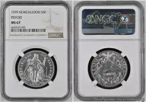 FF0146 TOP 2nd Finest New Caledonia 5フラン ピーフォート 1979 Argent 250ex NGC MS67