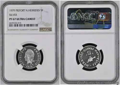 FF0158 レア ニュー ヘブリディーズ 5 フラン ピーフォート 1979 アージェント 250ex NGC PF67 ウルトラ カメオ｜WORLD RESOURCE【KING店】