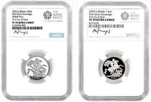 2025 英国 1SOV (1) シルバー ソブリン (1) シルバー ソブリン、プライベート NGC PF70 FDOI