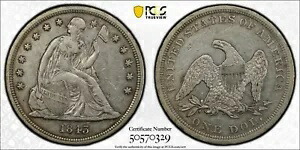 1843 シーテッド リバティ ドル PCGS 非常に優れた選択 35 自然な外観、