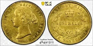 1867-SY オーストラリア、ソブリン金貨 1 枚、AU 53 PCGS.!