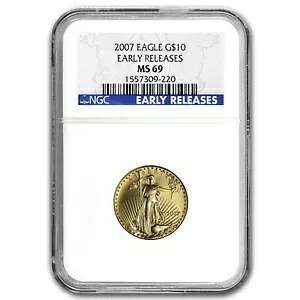 2007 1/4 オンス アメリカン ゴールド イーグル MS-69 NGC (初期リリース) 318,285円
