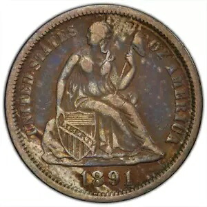 1891-O 10C PCGS XF40 O/水平 O、FS-501、F-109｜WORLD RESOURCE【KING店】