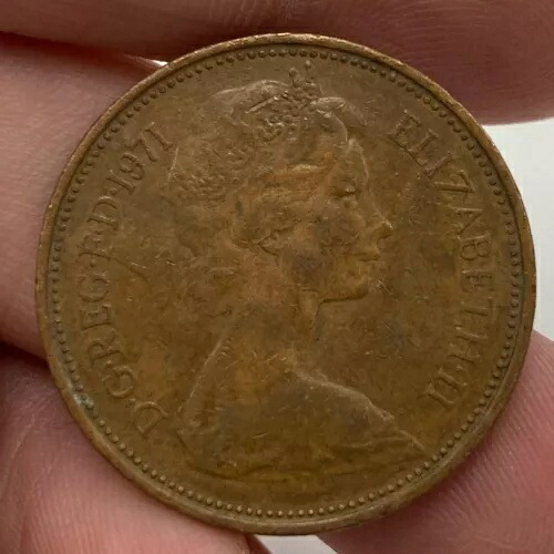 1971 ニュー ペンス 2p 英国エリザベス 2 世コイン非常に珍しい|WORLD RESOURCE【KING店】