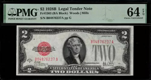 1928B $2 法定通貨 FR-1503 - PMG 64 EPQ - 非流通選択 - キーノート｜WORLD RESOURCE【KING店】
