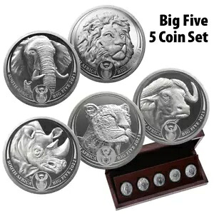 Big Five II シルバー コイン プレステージ セット 2023 - 南アフリカ - 5 値 - 5 x 1 オンス PP-|WORLD RESOURCE【KING店】