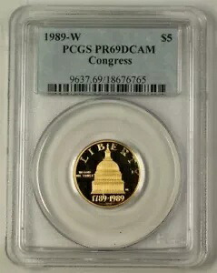 1989-W $5 議会記念金貨 PCGS PR-69 DCAM ディープカメオ B｜WORLD RESOURCE【KING店】