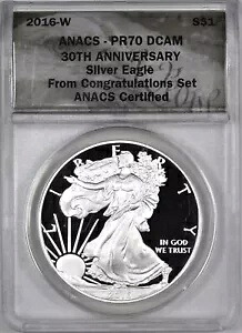 2016-W プルーフ アメリカン シルバー イーグル 「おめでとうセット」 - ANACS PR70 DCAM -|WORLD RESOURCE【KING店】