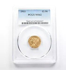MS62 1911 $2.50 インディアン ヘッド ゴールド クォーター イーグル PCGS *4686｜WORLD RESOURCE【KING店】