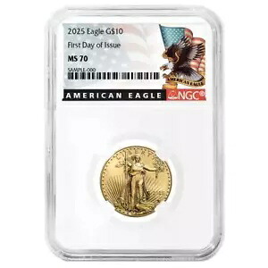 プレセール - 2025 $10 1/4 オンス アメリカン ゴールド イーグル NGC MS70 FDI ブラック ラベル|WORLD RESOURCE【KING店】