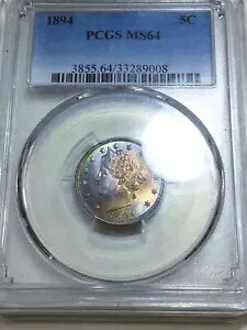 1894 リバティ V ニッケル PCGS MS64 美しいコイン 素敵な調色｜WORLD RESOURCE【KING店】