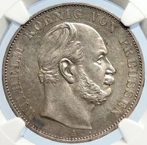 1871 ドイツ連邦共和国 プロイセン ヴィルヘルム 1 世 フランス敗北 ターラー銀貨 NGC i105891|WORLD RESOURCE【KING店】