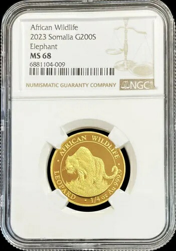 2023 ゴールド ソマリア 200 シリング レオパード 1/4 オンス コイン NGC ミント ステート 68｜WORLD RESOURCE【KING店】