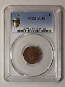 1869 1C インディアン セント - タイプ 3 ブロンズ PCGS AU58RB|WORLD RESOURCE【KING店】