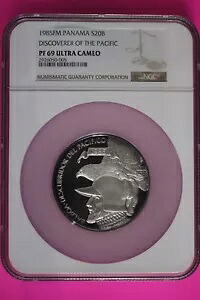 ナイス トーニング 1985 パナマ シルバー 20 バルボア PF 69 ウルトラ カメオ NGC グレーデッド スラブ 7100｜WORLD RESOURCE【KING店】