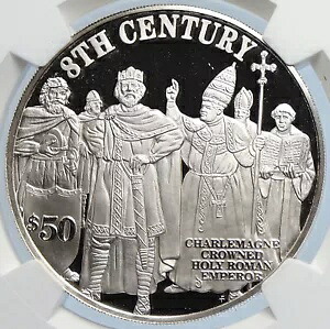 1997 クック諸島 シャルルマーニュ 8 世紀 PRF シルバー 50 ドル コイン NGC i105919|WORLD RESOURCE【KING店】