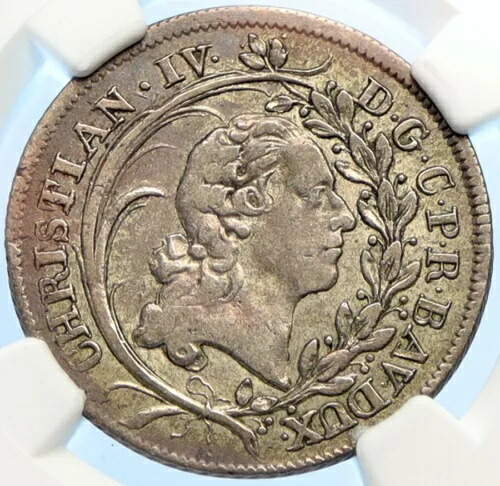 1765 M ドイツ州 PFALZ COUNT CHRISTIAN IV シルバー 20 クロイツァー コイン NGC i98414|WORLD RESOURCE【KING店】