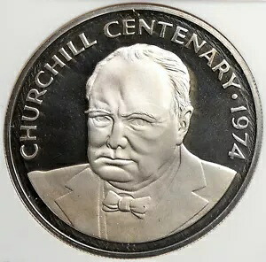 1974 ケイマン諸島 100 年 ウィンストン チャーチル プルーフ シルバー $25 コイン NGC i106032｜WORLD RESOURCE【KING店】