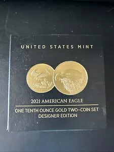 アメリカン イーグル 2021 10 分の 1 オンス ゴールド 2 コイン セット デザイナー エディション (21XK)|WORLD RESOURCE【KING店】