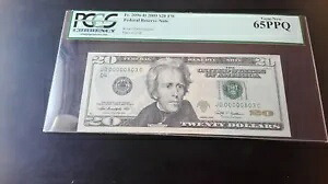 2009 $20 フェデラル ノート FRN スーパー ファンシー バースデー ロー シリアル 00000803 PCGS 65｜WORLD RESOURCE【KING店】